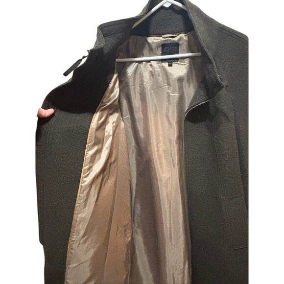 Hilary Radley 100% wool long gray jacket coat winter lined pleated women's sz 14 - Picture 8 of 11